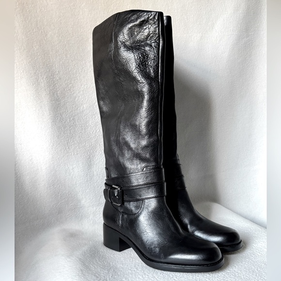 Via Spiga Size 6 Black Leather Knee High Boots - Picture 1 of 15